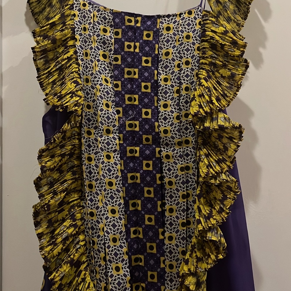 Just Cavalli Purple and Yellow Maxi Dress